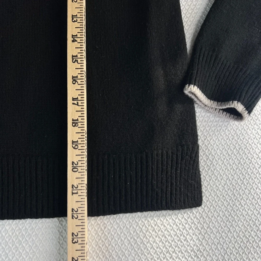Vince Black Knit Sweater Women L Wool Cashmere Crew Neck Capsule Minimalist Cozy